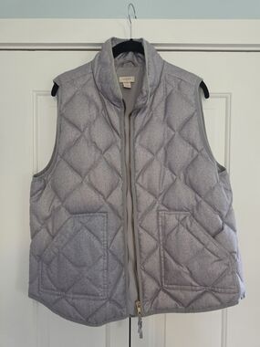 J.Crew Quilted Puffer Vest in Heather Gray